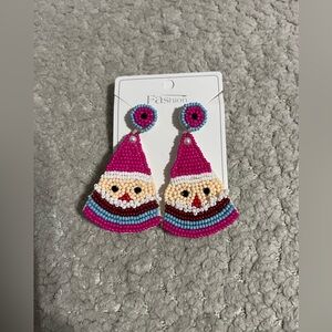 Beaded Santa Claus Earrings